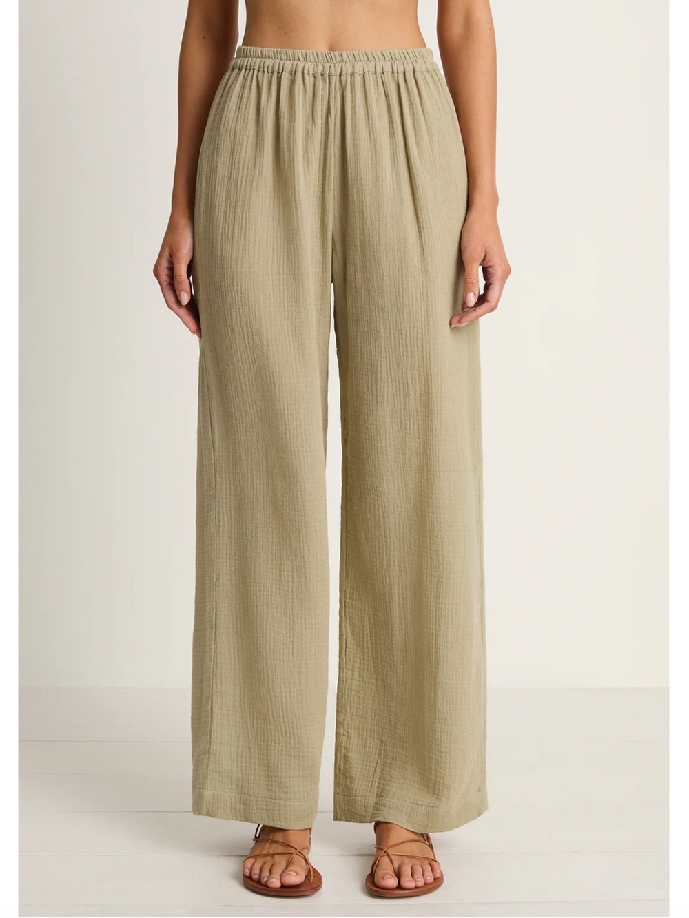Mikoh Dion Pants (Oyster): Wide-Leg Pull-On Pants